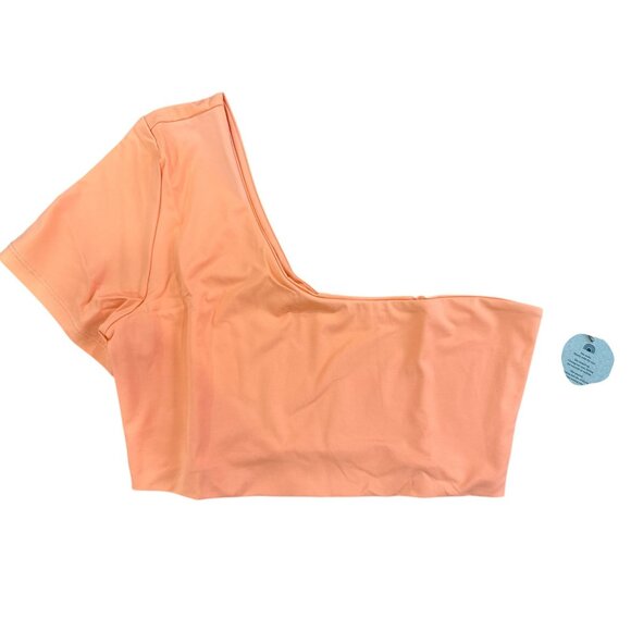 FREE PEOPLE X Toast Swim Women Signature One Shoulder Crop - Top NECTARINE SMALL - Picture 1 of 6